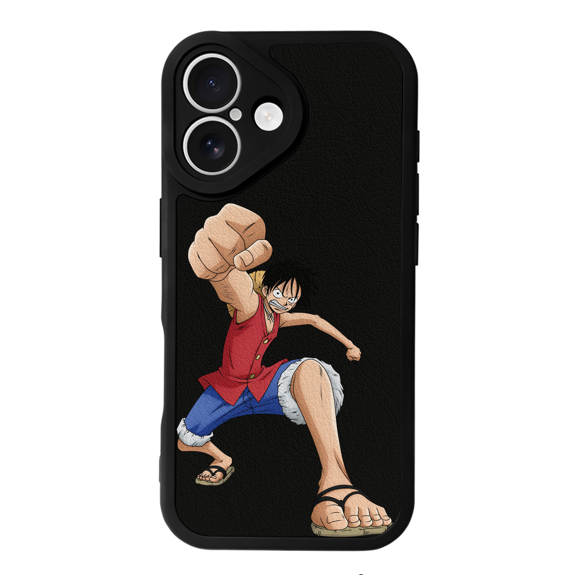 （画像用） ワンピース モンキー・D・ルフィ ONE PIECE Monkey D. Luffy 【iPhone 16シリーズ対応】シリコンスマホケース（レザー調） 材質：シリコン